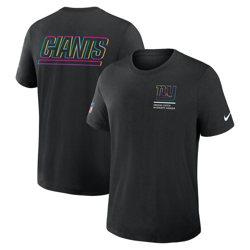 New York Giants 2025 NFL Crucial Catch Tri-Blend Dri-FIT T-Shirt Black - Nike