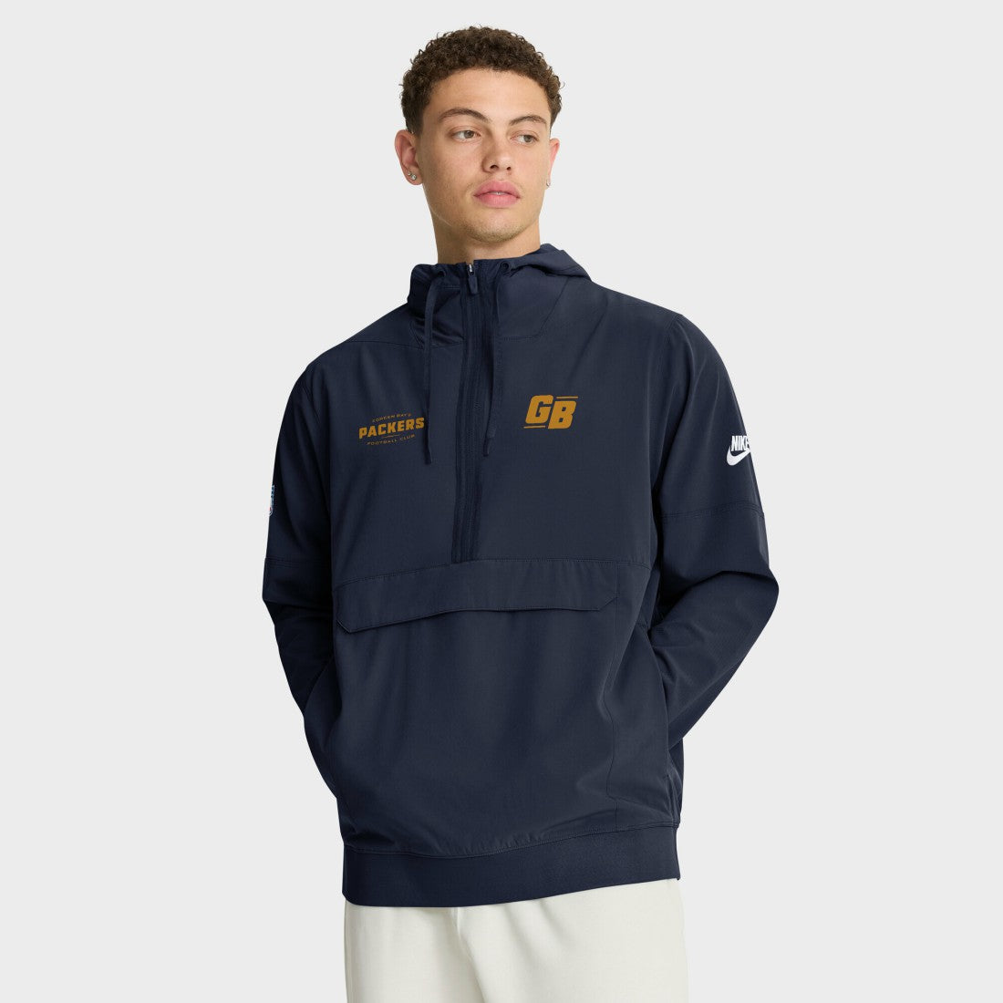 Green Bay Packers The 1923 Classic Sideline Half-Zip Anorak Jacket Navy - Nike