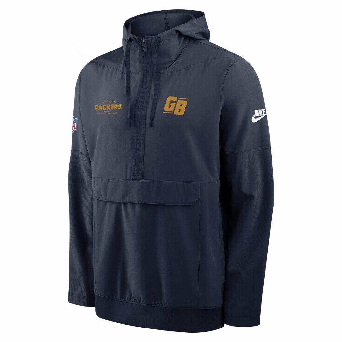 Green Bay Packers The 1923 Classic Sideline Half-Zip Anorak Jacket Navy - Nike