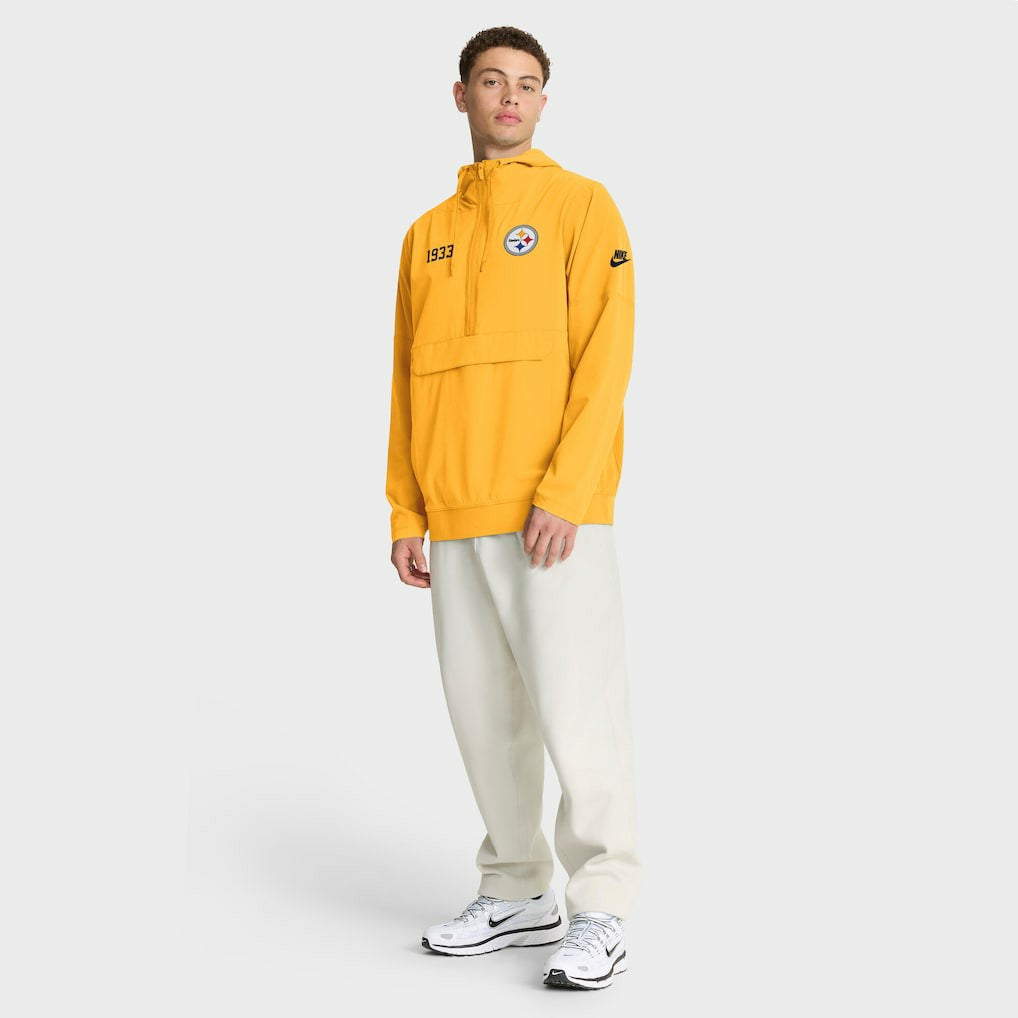 Pittsburgh Steelers 1933 Sideline Alt Pack Anorak Half-Zip Hoodie Jacket Gold - Nike