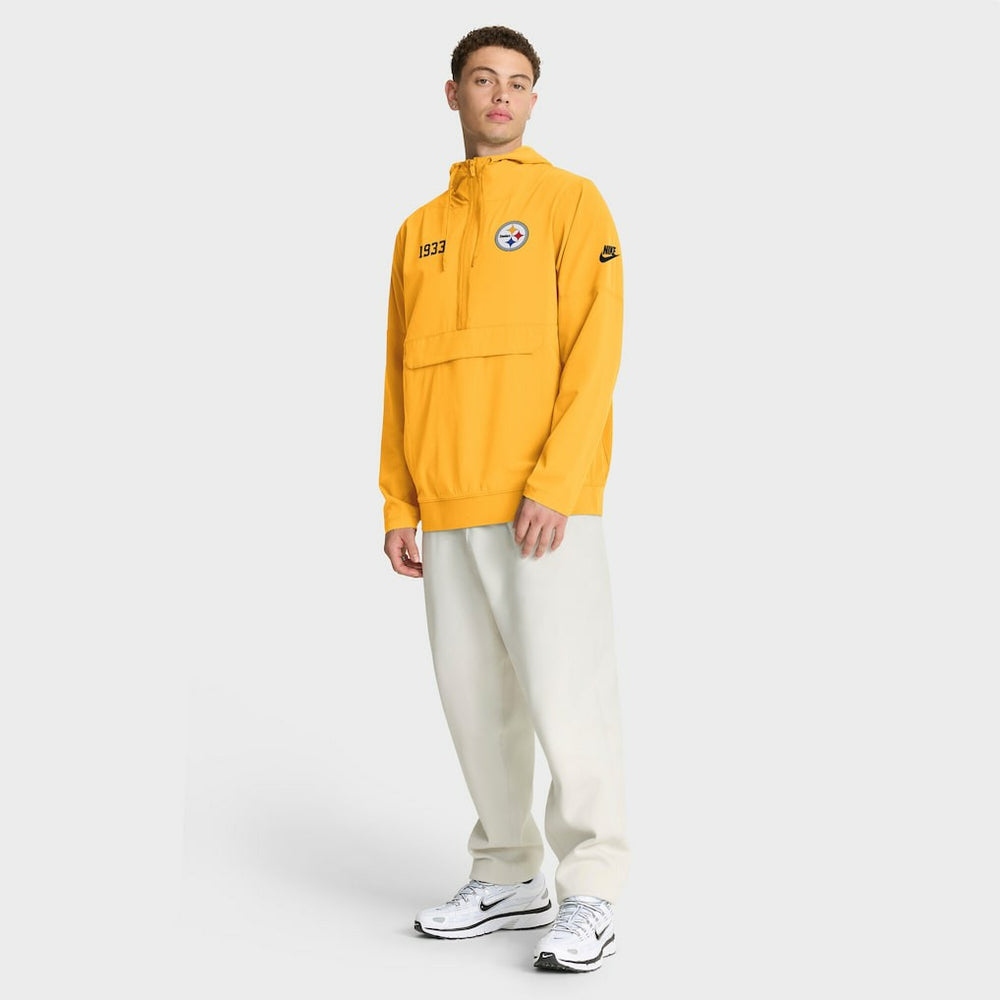 Pittsburgh Steelers 1933 Sideline Alt Pack Anorak Half-Zip Hoodie Jacket Gold - Nike