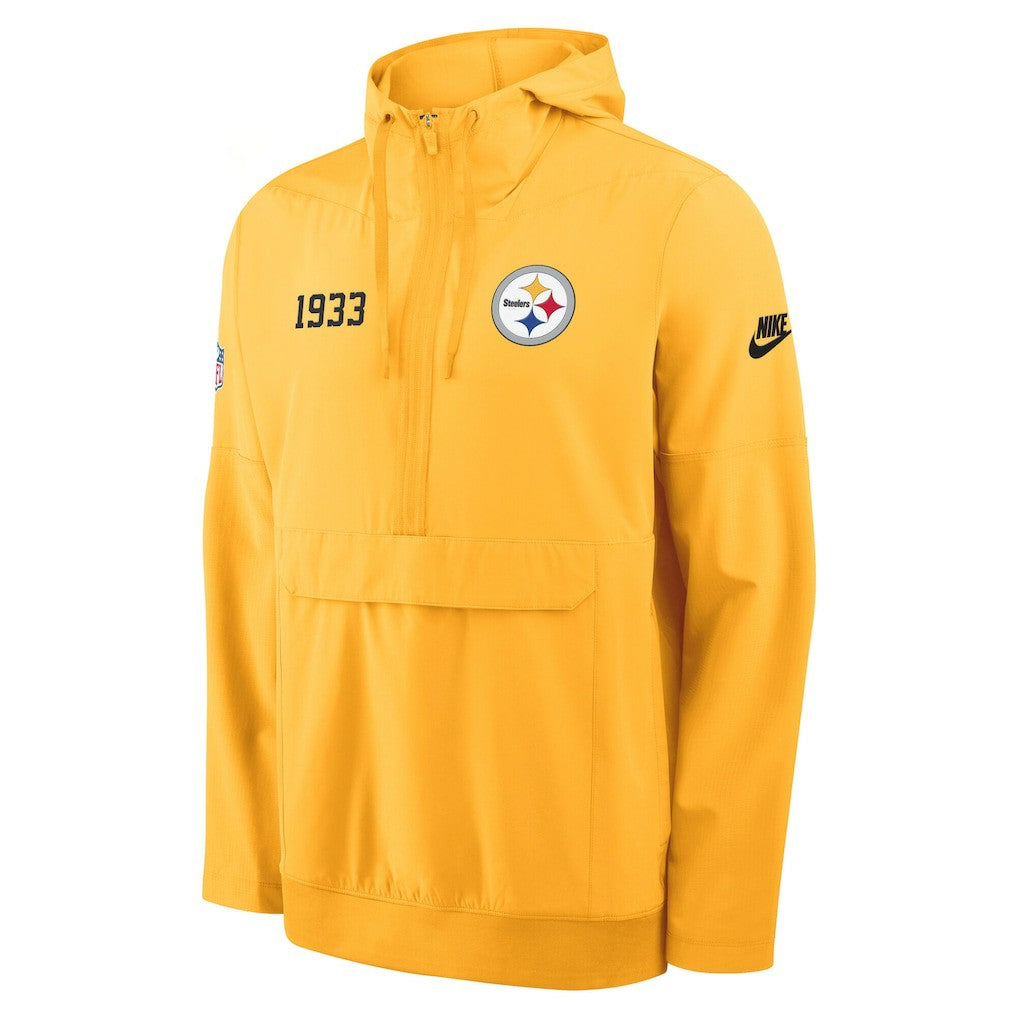 Pittsburgh Steelers 1933 Sideline Alt Pack Anorak Half-Zip Hoodie Jacket Gold - Nike