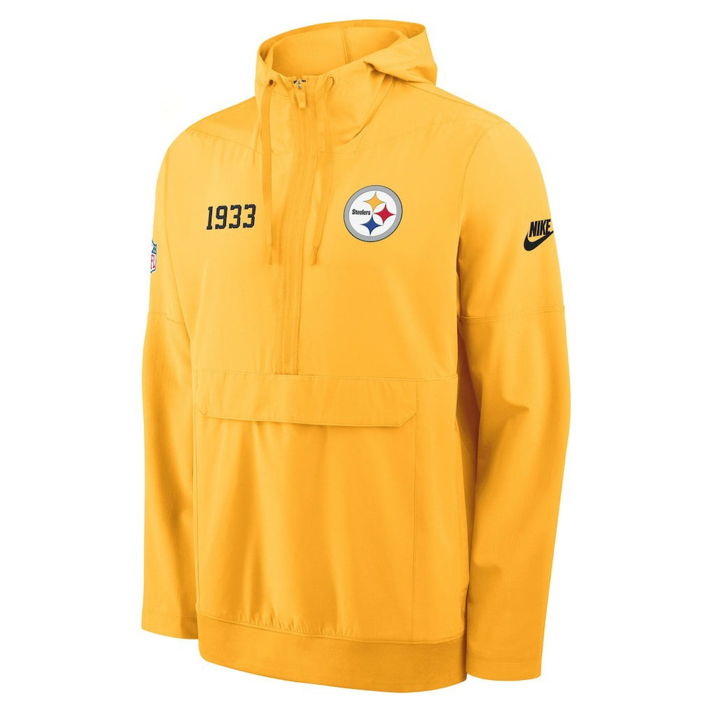 Pittsburgh Steelers 1933 Sideline Alt Pack Anorak Half-Zip Hoodie Jacket Gold - Nike
