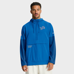 Detroit Lions Sideline Anorak Half-Zip Hoodie Jacket Blue - Nike