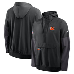 Cincinnati Bengals Sideline Anorak Half-Zip Hoodie Jacket Black - Nike