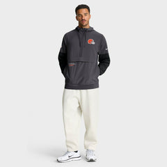 Cleveland Browns Sideline Anorak Half-Zip Hoodie Jacket Anthracite - Nike