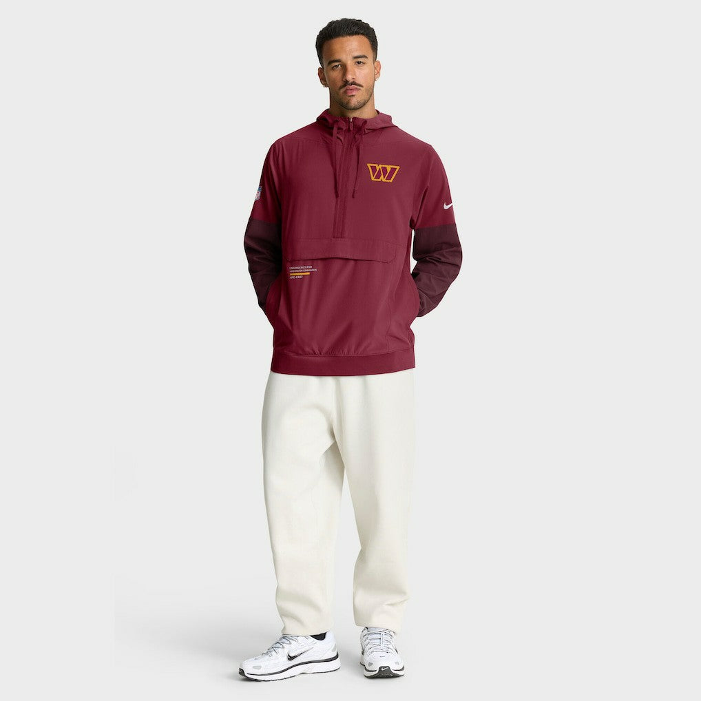 Washington Commanders Sideline Anorak Half-Zip Hoodie Jacket Burgundy - Nike