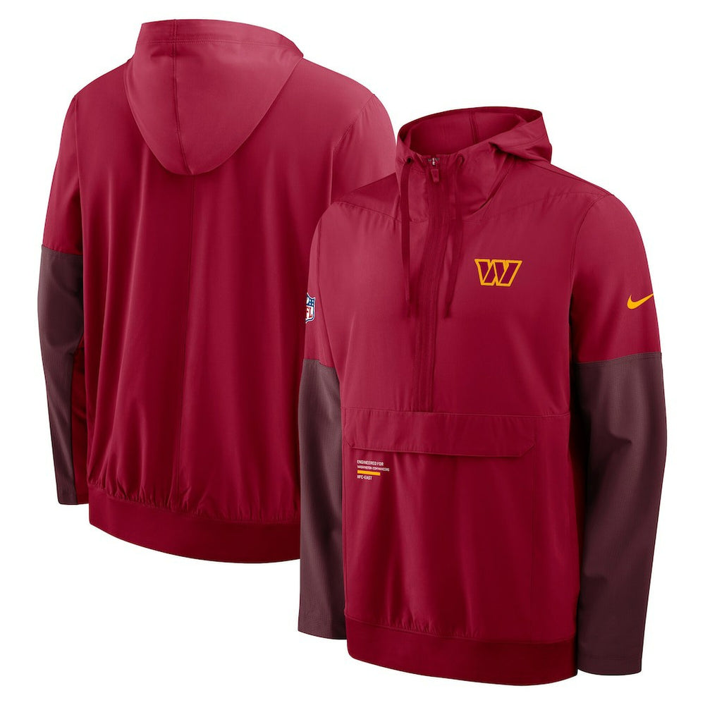 Washington Commanders Sideline Anorak Half-Zip Hoodie Jacket Burgundy - Nike