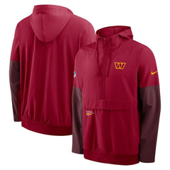 Washington Commanders Sideline Anorak Half-Zip Hoodie Jacket Burgundy - Nike