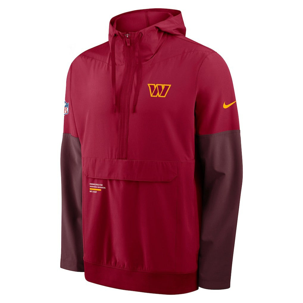 Washington Commanders Sideline Anorak Half-Zip Hoodie Jacket Burgundy - Nike