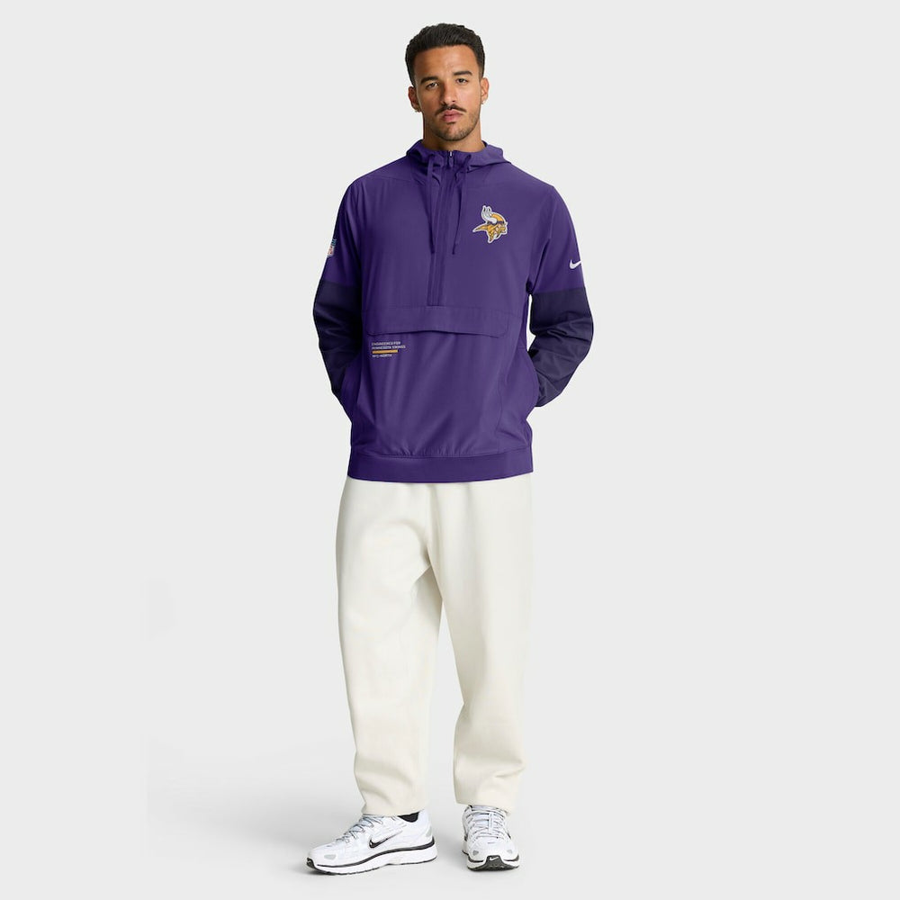 Minnesota Vikings Sideline Anorak Half-Zip Hoodie Jacket Purple - Nike