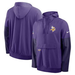 Minnesota Vikings Sideline Anorak Half-Zip Hoodie Jacket Purple - Nike