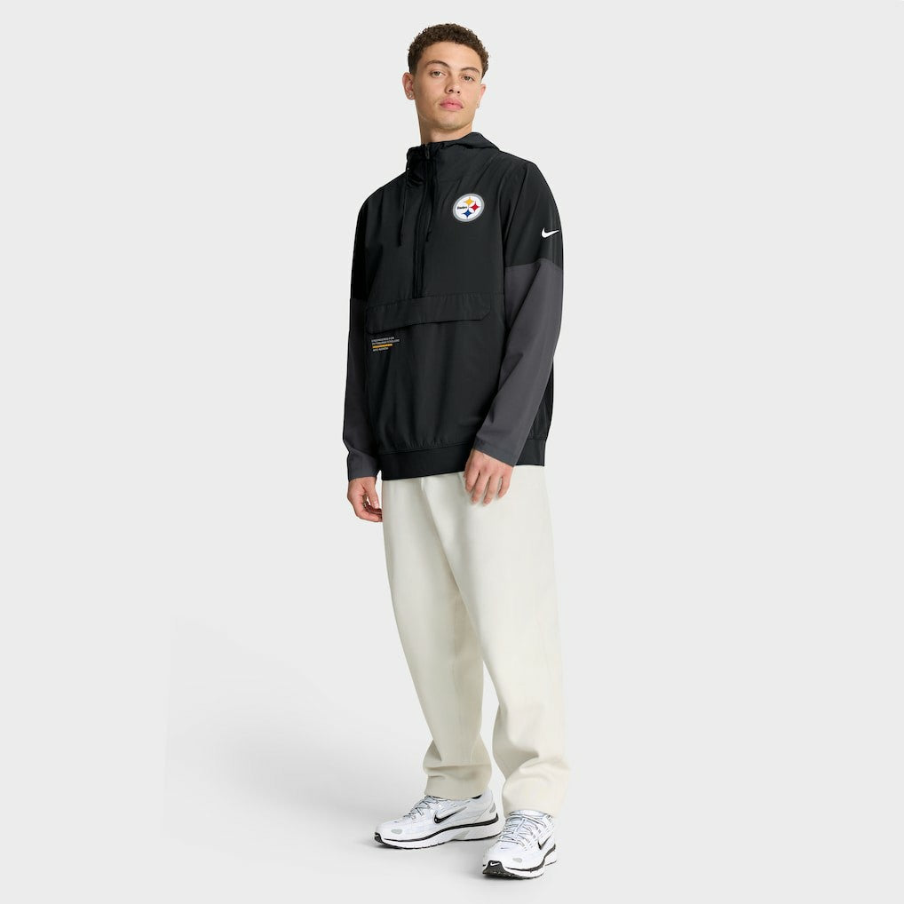 Pittsburgh Steelers Sideline Anorak Half-Zip Hoodie Jacket Black - Nike