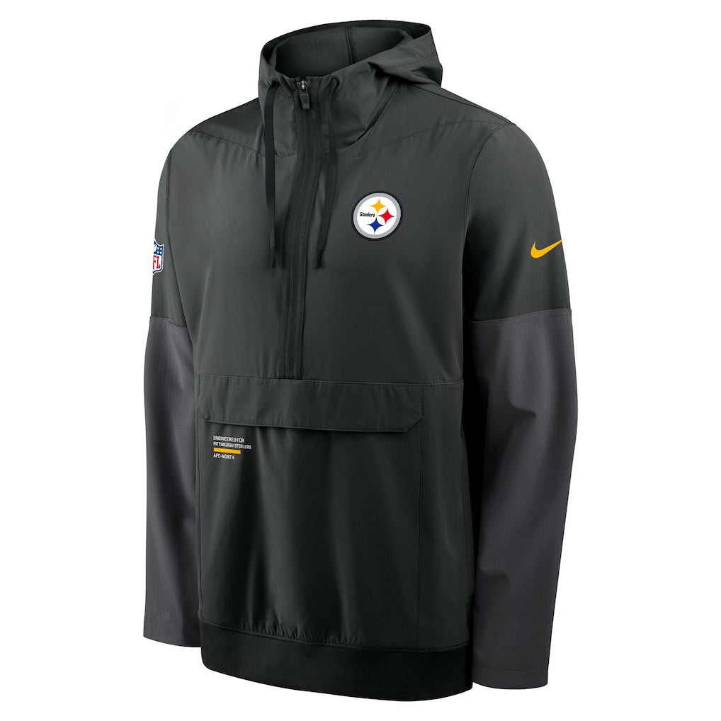 Pittsburgh Steelers Sideline Anorak Half-Zip Hoodie Jacket Black - Nike
