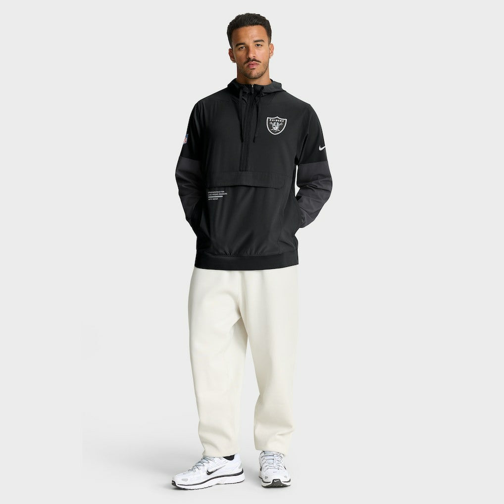 Las Vegas Raiders Sideline Anorak Half-Zip Hoodie Jacket Black - Nike