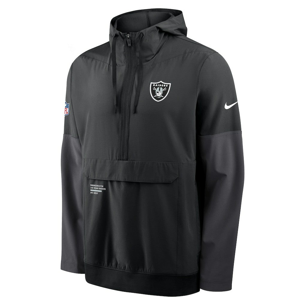 Las Vegas Raiders Sideline Anorak Half-Zip Hoodie Jacket Black - Nike