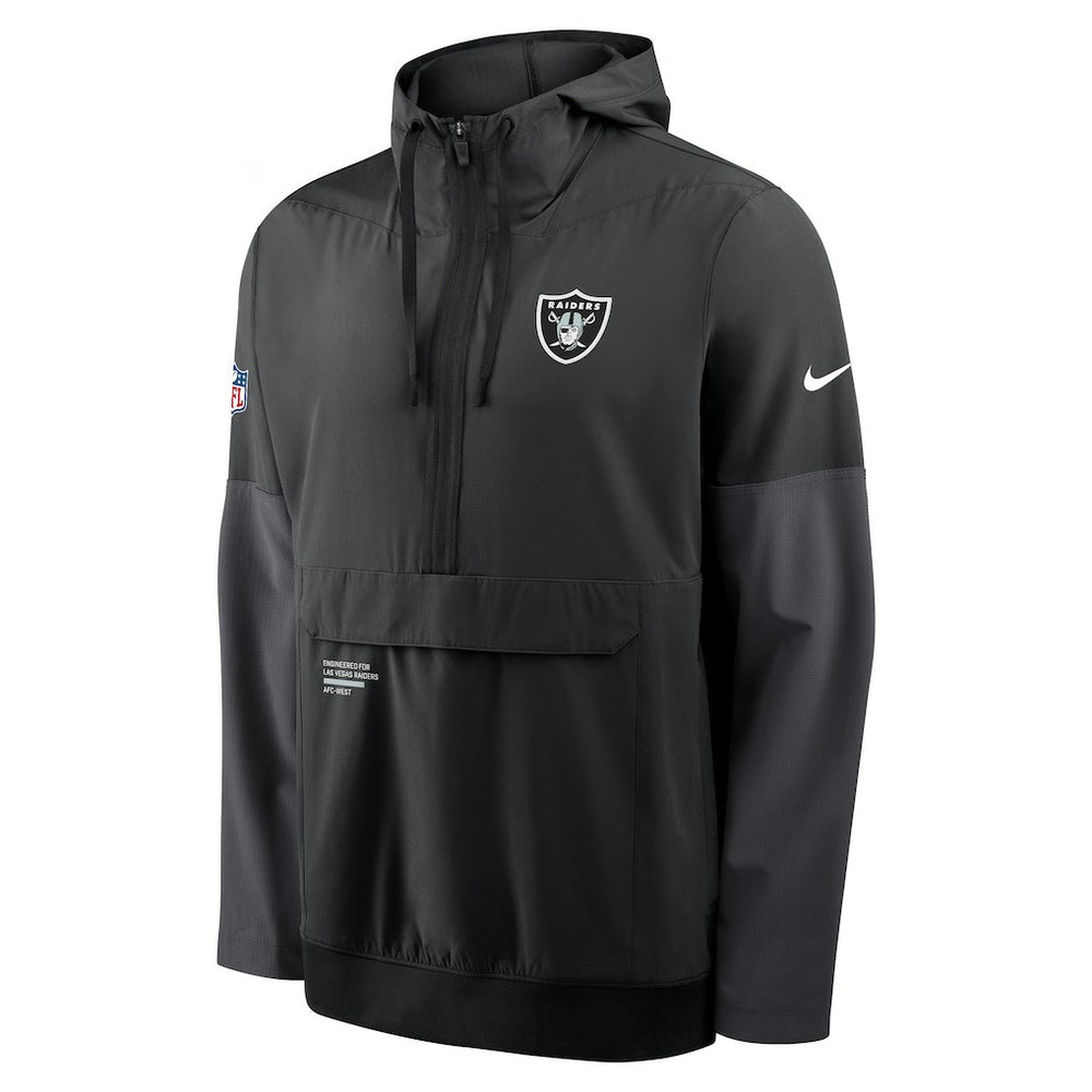 Las Vegas Raiders Sideline Anorak Half-Zip Hoodie Jacket Black - Nike