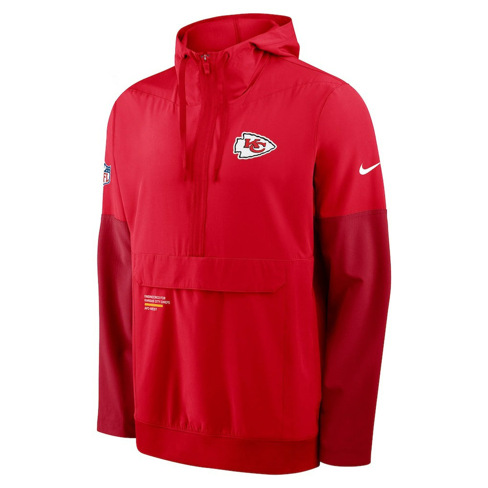 Kansas City Chiefs Sideline Anorak Half-Zip Hoodie Jacket Red - Nike