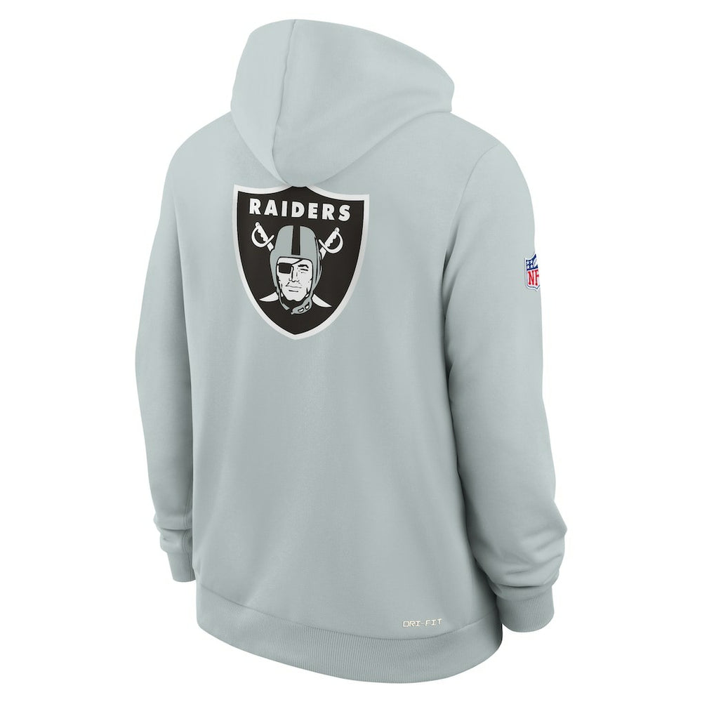 Las Vegas Raiders Sideline Standard Issue Utility Player Dri-FIT Full-Zip Hoodie Silver - Nike