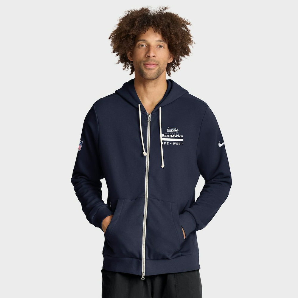 Seattle Seahawks Sideline Standard Issue Utility Player Dri-FIT Full-Zip Hoodie College Navy - Nike