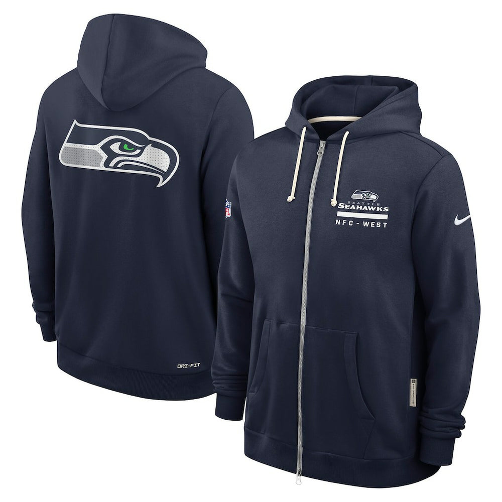 Seattle Seahawks Sideline Standard Issue Utility Player Dri-FIT Full-Zip Hoodie College Navy - Nike