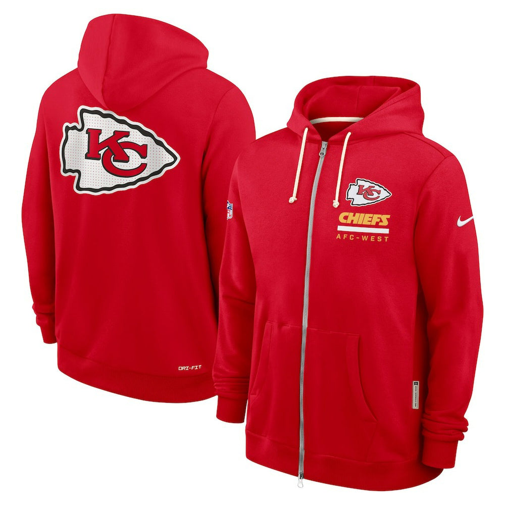 Kansas City Chiefs Sideline Standard Issue Utility Player Dri-FIT Full-Zip Hoodie Red - Nike