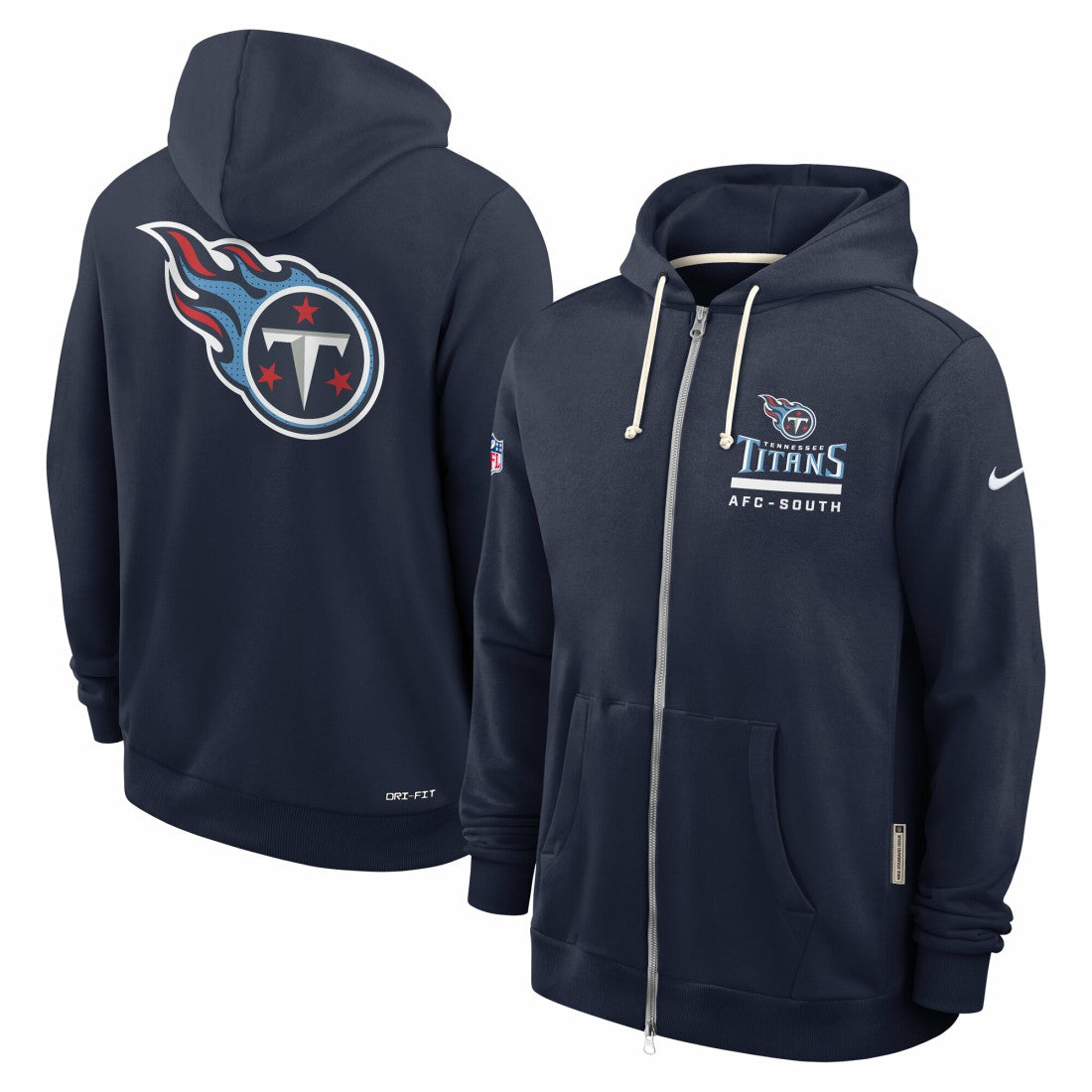 Tennessee Titans Sideline Standard Issue Utility Player Dri-FIT Full-Zip Hoodie Navy - Nike