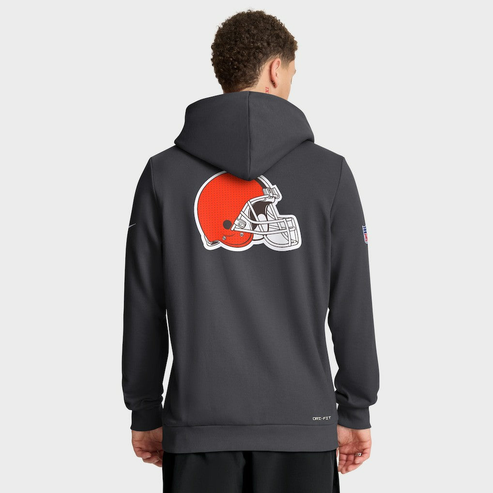 Cleveland Browns Sideline Standard Issue Utility Player Dri-FIT Full-Zip Hoodie Anthracite - Nike