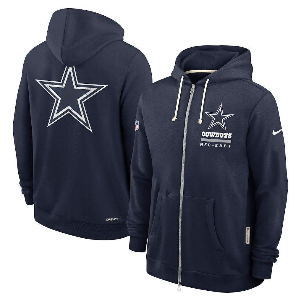 Dallas Cowboys Sideline Standard Issue Utility Player Dri-FIT Full-Zip Hoodie Navy - Nike