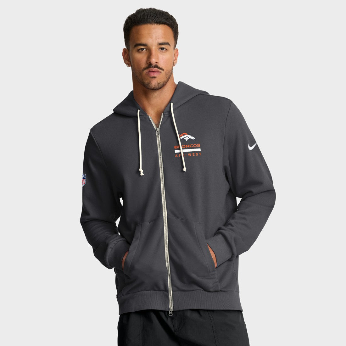 Denver Broncos Sideline Standard Issue Utility Player Dri-FIT Full-Zip Hoodie Anthracite - Nike