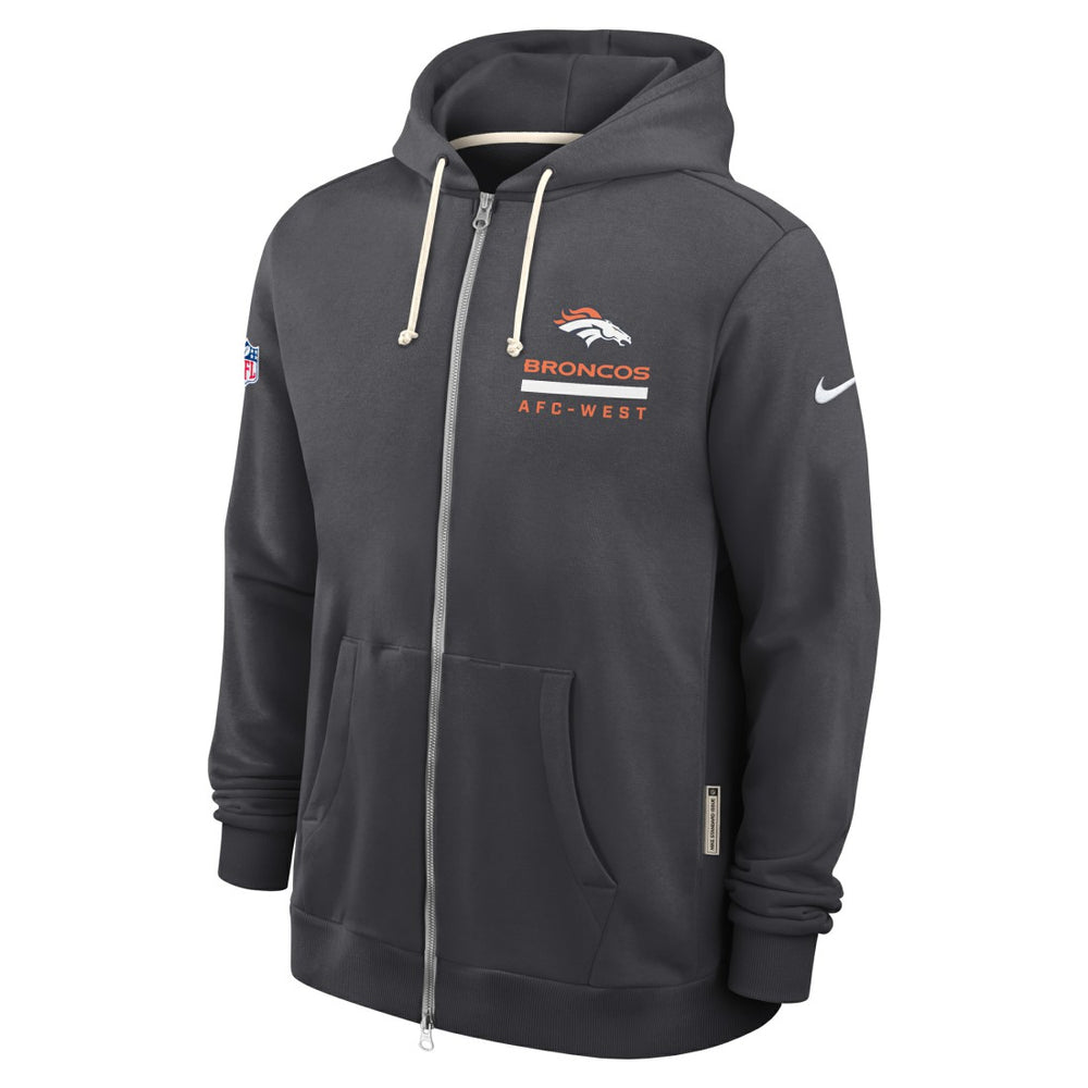 Denver Broncos Sideline Standard Issue Utility Player Dri-FIT Full-Zip Hoodie Anthracite - Nike