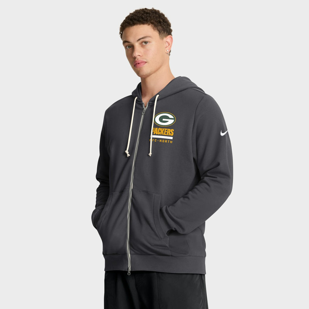 Green Bay Packers Sideline Standard Issue Utility Player Dri-FIT Full-Zip Hoodie Anthracite - Nike