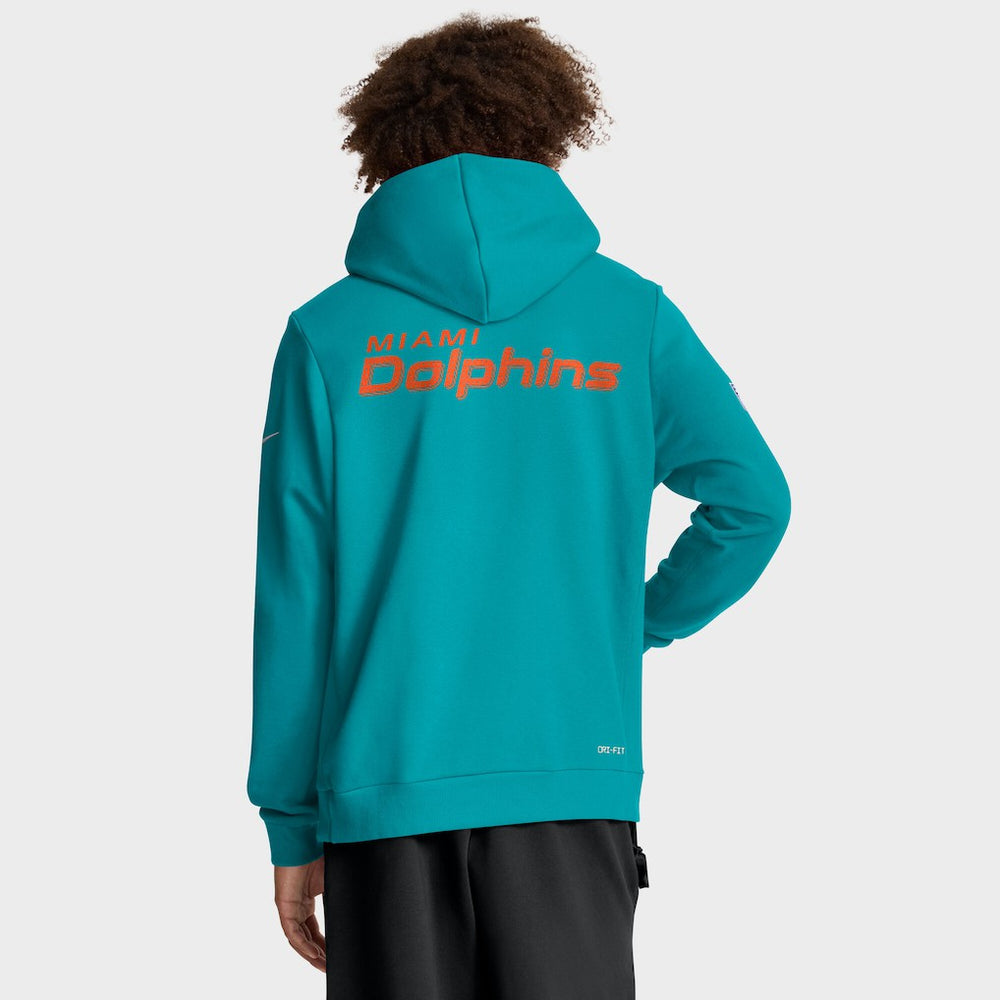 Miami Dolphins Sideline Standard Issue Initial Home Dri-FIT Hoodie Aqua - Nike