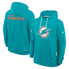 Miami Dolphins Sideline Standard Issue Initial Home Dri-FIT Hoodie Aqua - Nike