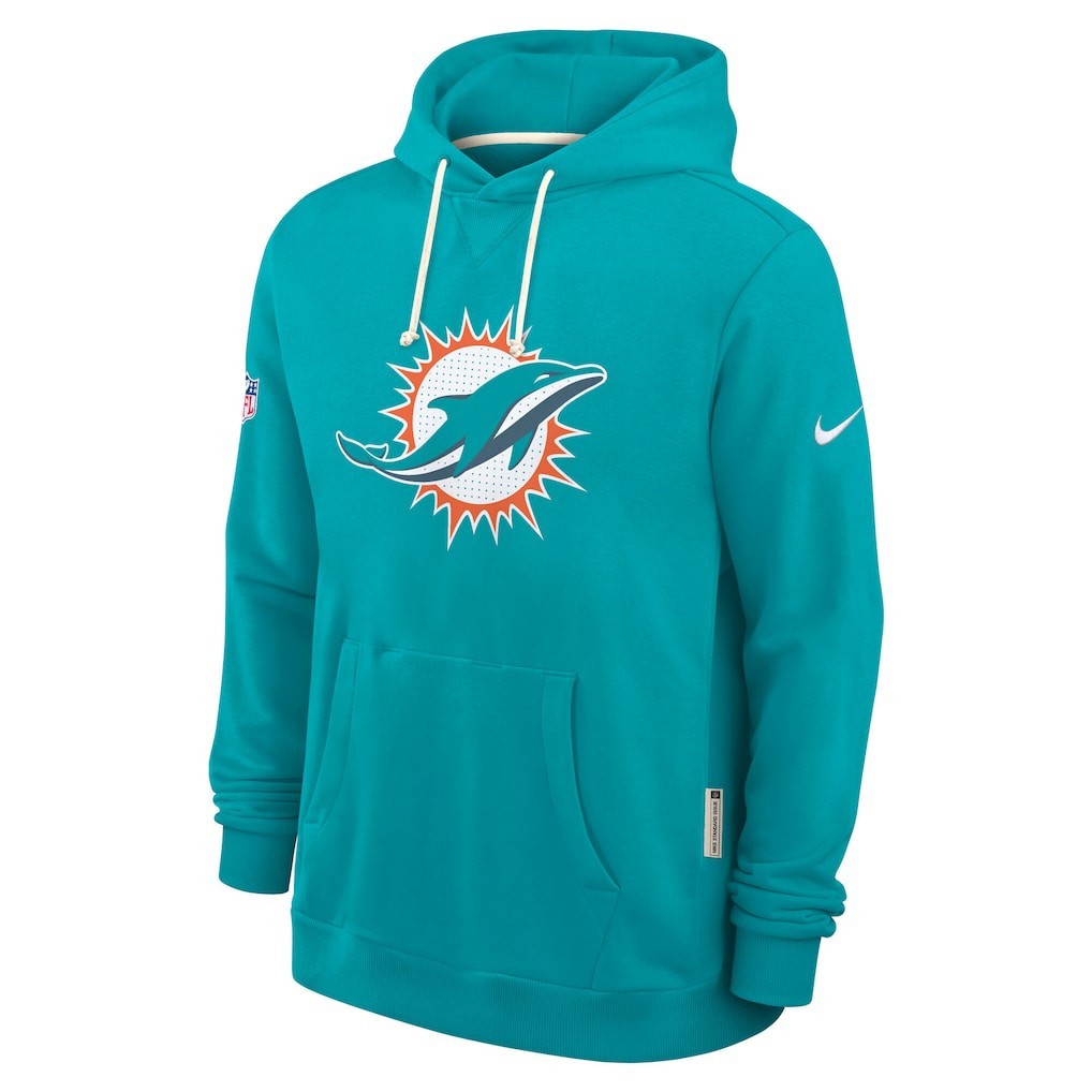 Miami Dolphins Sideline Standard Issue Initial Home Dri-FIT Hoodie Aqua - Nike