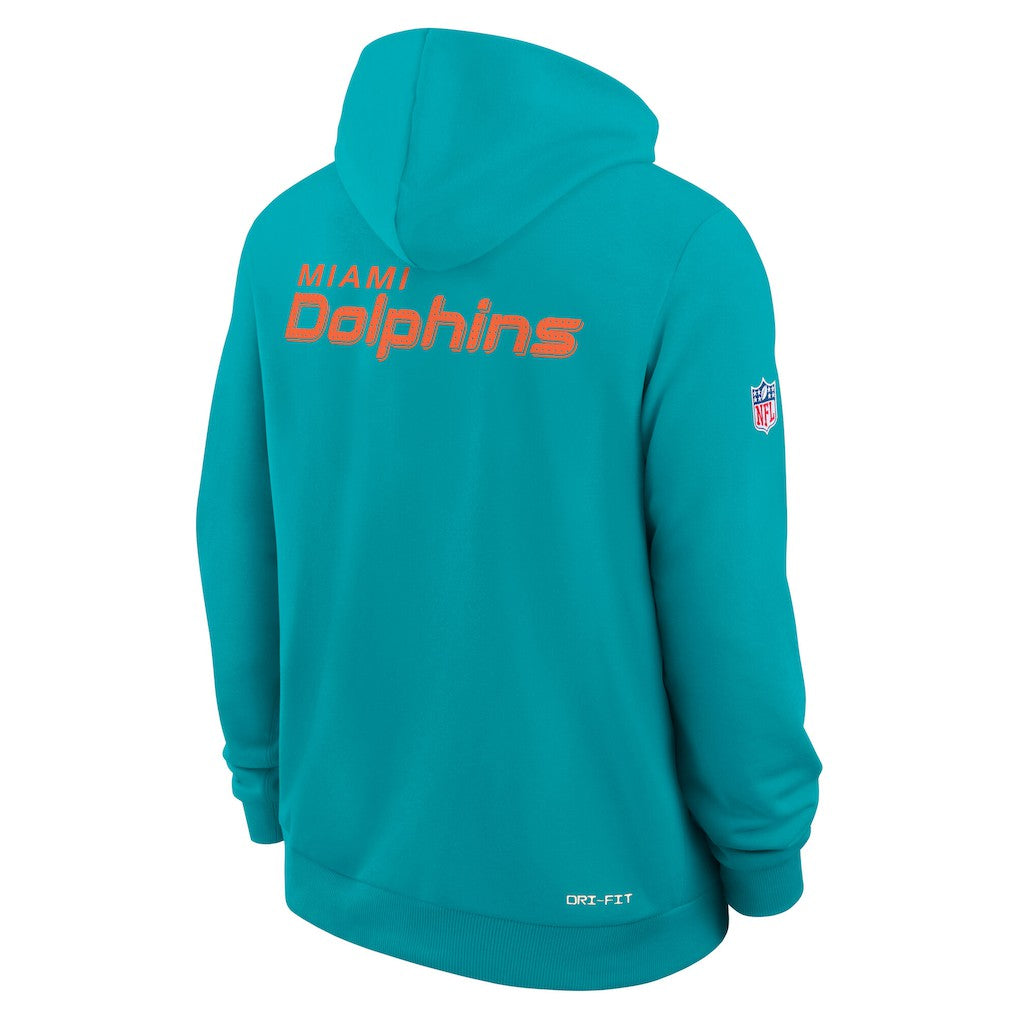 Miami Dolphins Sideline Standard Issue Initial Home Dri-FIT Hoodie Aqua - Nike