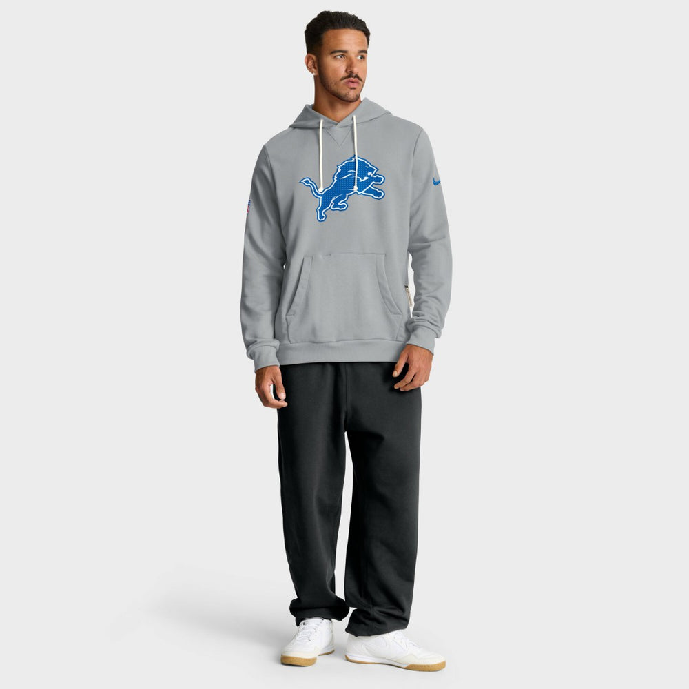 Detroit Lions Sideline Standard Issue Initial Home Dri-FIT Hoodie Gray - Nike