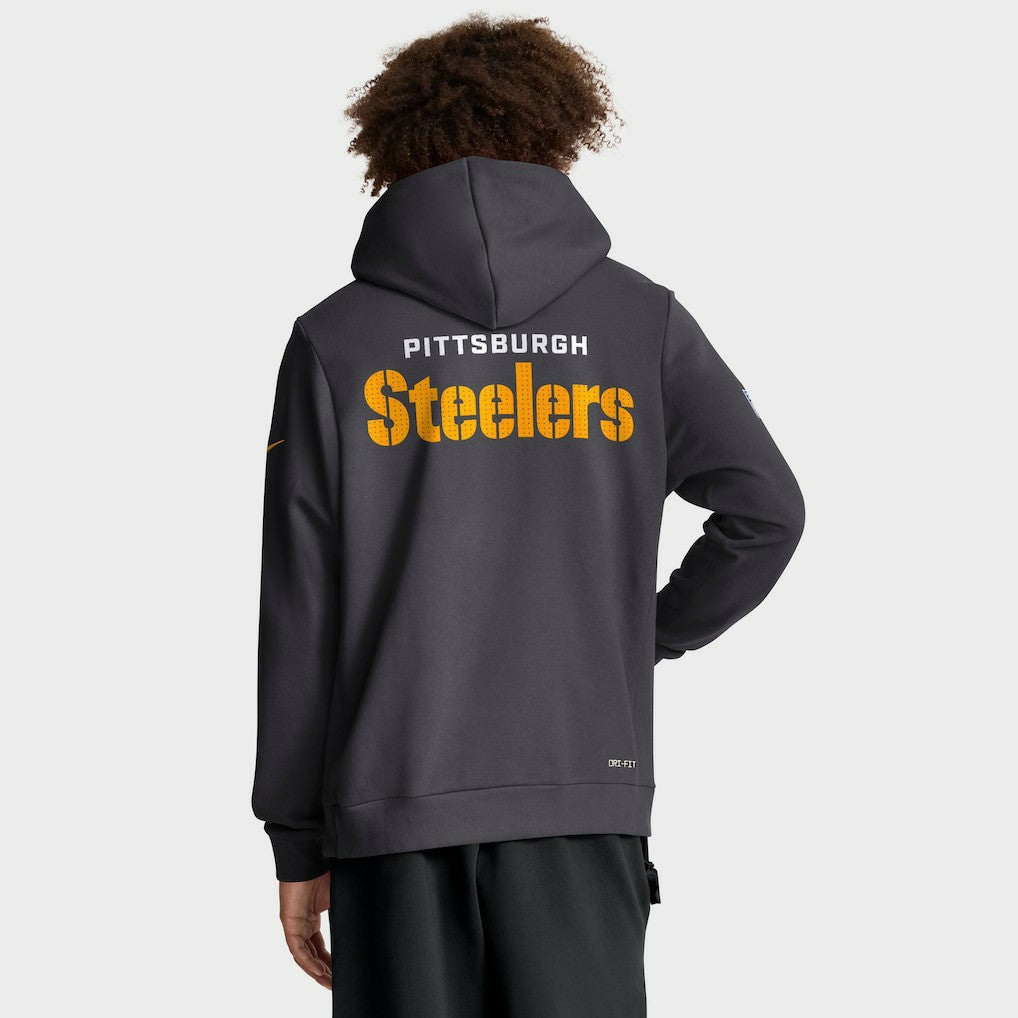 Pittsburgh Steelers Sideline Standard Issue Initial Home Dri-FIT Hoodie Anthracite - Nike