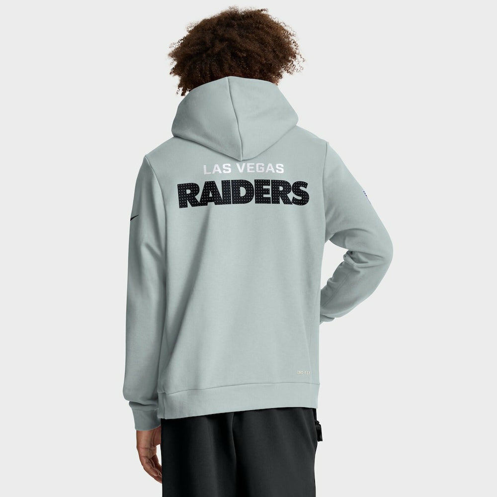 Las Vegas Raiders Sideline Standard Issue Initial Home Dri-FIT Hoodie Silver - Nike