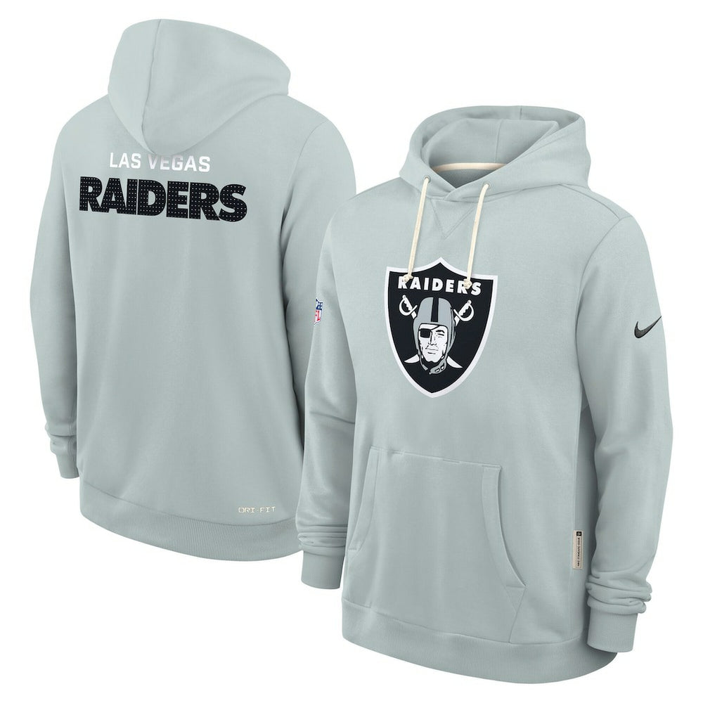 Las Vegas Raiders Sideline Standard Issue Initial Home Dri-FIT Hoodie Silver - Nike