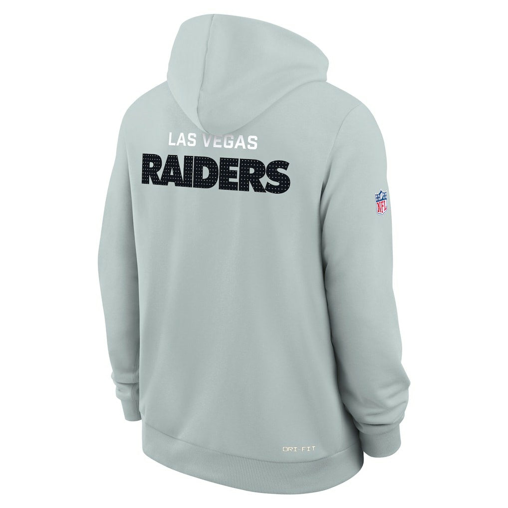 Las Vegas Raiders Sideline Standard Issue Initial Home Dri-FIT Hoodie Silver - Nike
