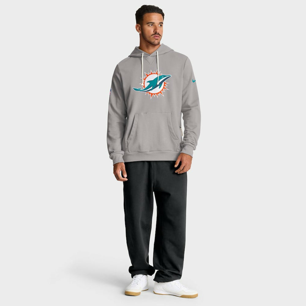 Miami Dolphins Sideline Standard Issue Initial Home Dri-FIT Hoodie Charcoal - Nike