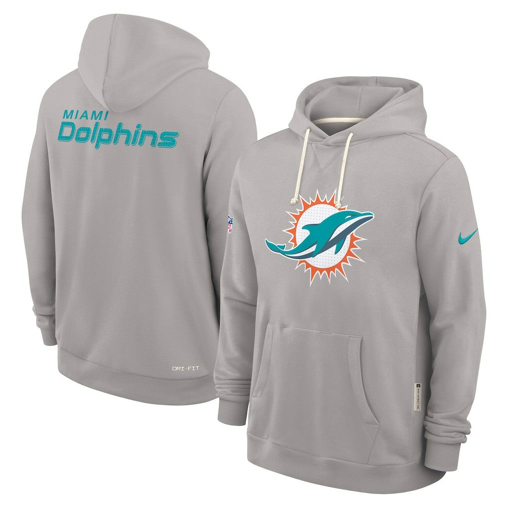 Miami Dolphins Sideline Standard Issue Initial Home Dri-FIT Hoodie Charcoal - Nike
