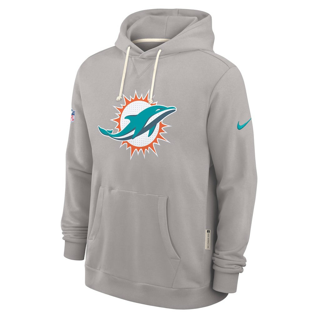 Miami Dolphins Sideline Standard Issue Initial Home Dri-FIT Hoodie Charcoal - Nike