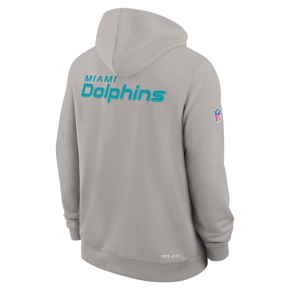 Miami Dolphins Sideline Standard Issue Initial Home Dri-FIT Hoodie Charcoal - Nike