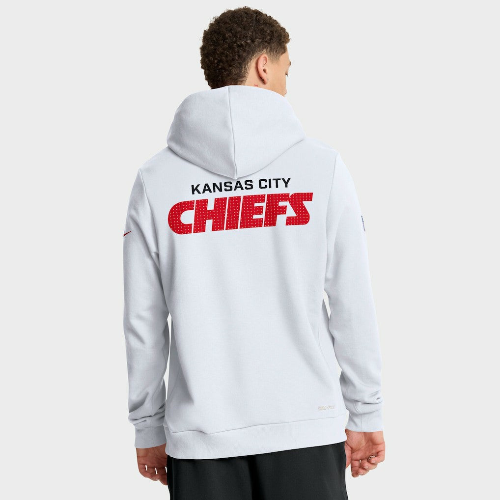 Kansas City Chiefs Sideline Standard Issue Initial Home Dri-FIT Hoodie White - Nike