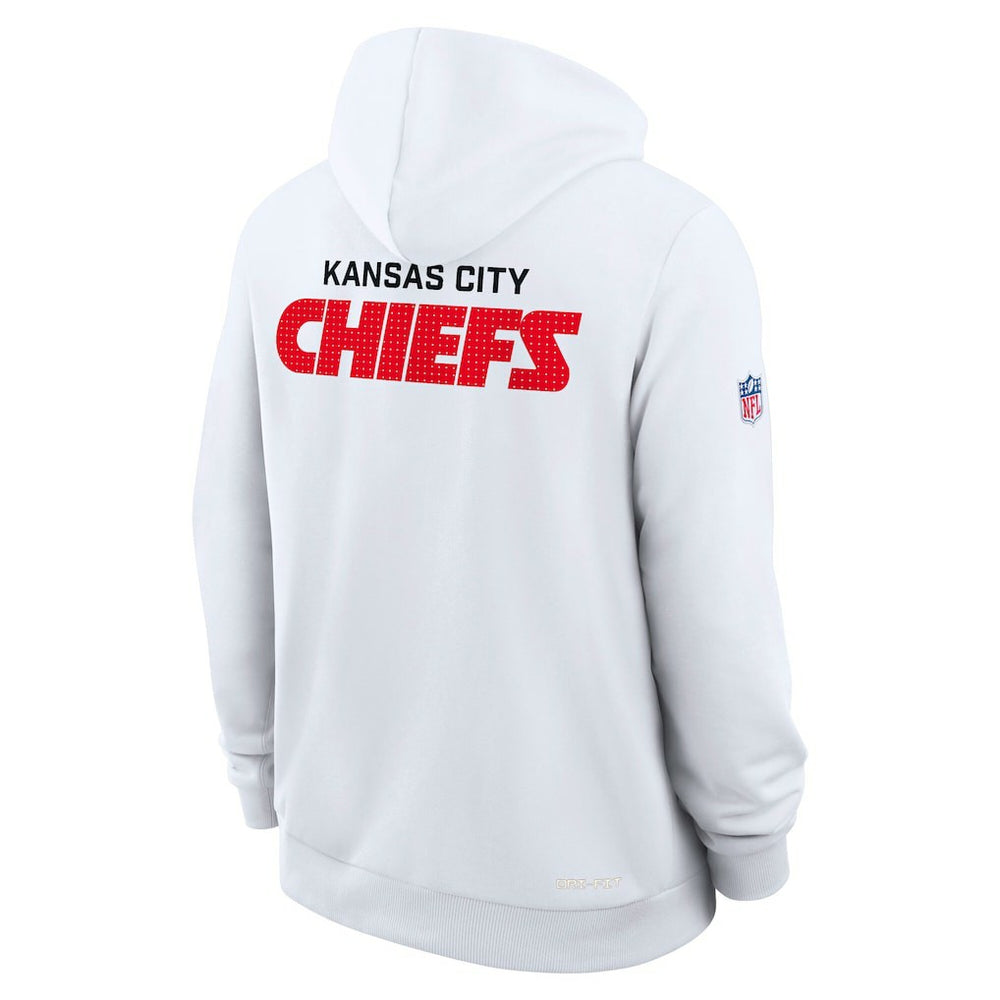Kansas City Chiefs Sideline Standard Issue Initial Home Dri-FIT Hoodie White - Nike