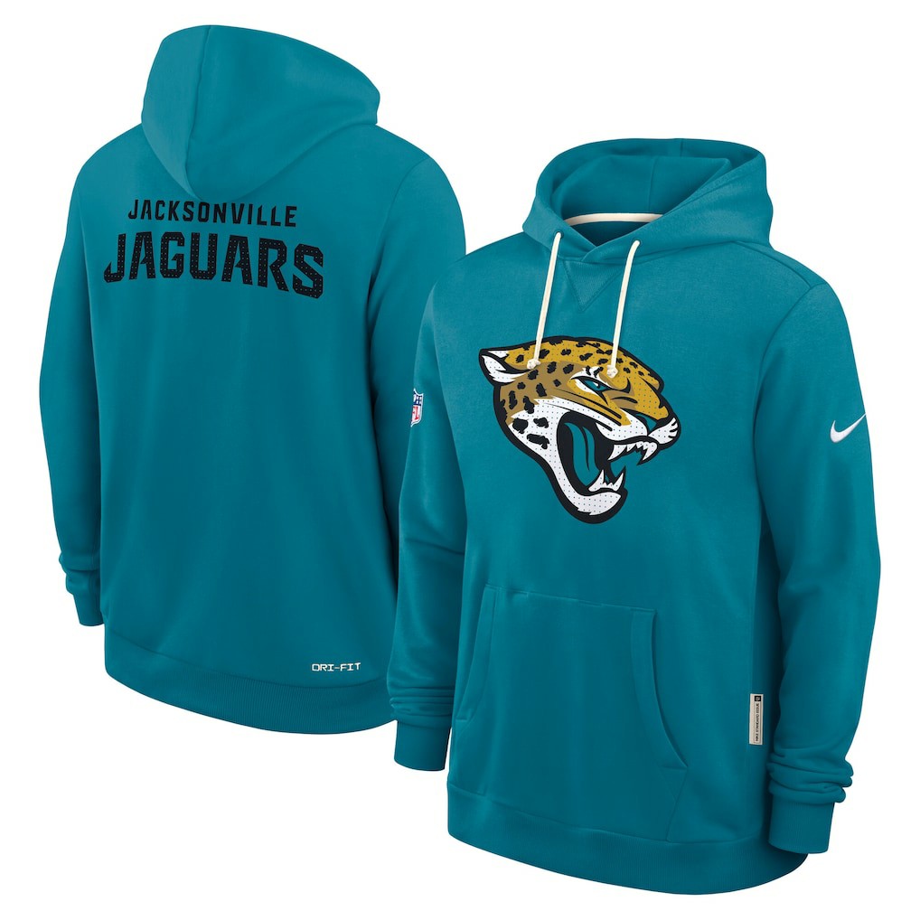 Jacksonville Jaguars Sideline Standard Issue Initial Home Dri-FIT Hoodie Teal - Nike