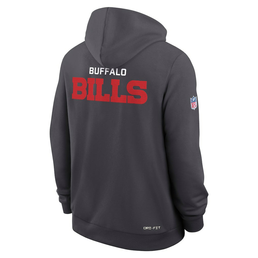 Buffalo Bills Sideline Standard Issue Initial Home Dri-FIT Hoodie Anthracite - Nike