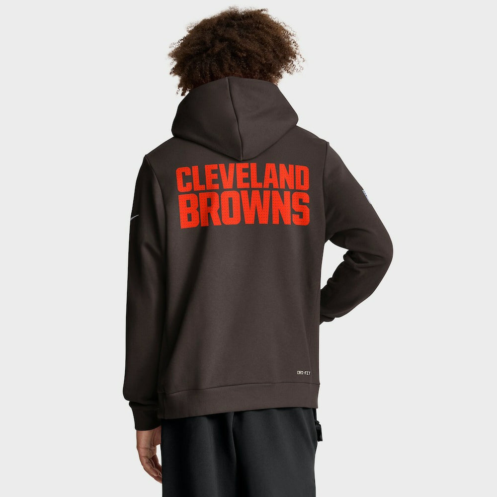 Cleveland Browns Sideline Standard Issue Initial Home Dri-FIT Hoodie Brown - Nike